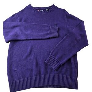 Vintage CHAPS Men’s XL Purple Long Sleeve Cable Knit Sweater